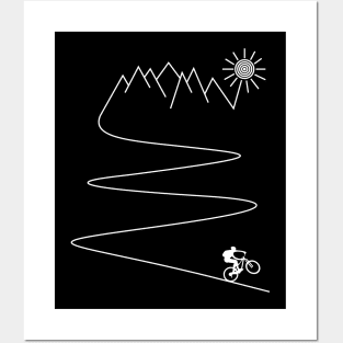 mountain bike cycling gift cyclist mountain biker mountains Posters and Art